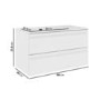 900mm White Wood Effect Wall Hung Vanity Unit with Basin - Boston