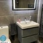 600mm Dark Grey Wall Hung Vanity Unit with Basin - Portland