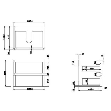600mm Dark Grey Wall Hung Vanity Unit with Basin - Portland