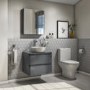 600mm Dark Grey Wall Hung Countertop Vanity Unit with Basin - Portland