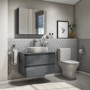 800mm Dark Grey Wall Hung Countertop Vanity Unit with Basin - Portland