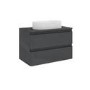 800mm Dark Grey Wall Hung Countertop Vanity Unit with Basin - Portland