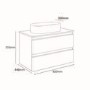 800mm Dark Grey Wall Hung Countertop Vanity Unit with Basin - Portland