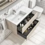 900mm Light Wood Effect Wall Hung Vanity Unit with Basin - Boston