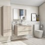 900mm Wall Hung 2 Drawer Vanity Unit Light Oak - Boston