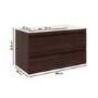 900mm Dark Wood Effect Wall Hung Vanity Unit with Basin - Boston