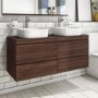 1200mm Wall Hung Vanity Unit Dark Oak - Boston