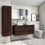 1200mm Wall Hung Vanity Unit Dark Oak - Boston