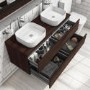 1200mm Wall Hung Vanity Unit Dark Oak - Boston