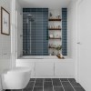 New Haven Left Hand Straight Bath with Storage and Curved Bath Screen - 1700 x 765mm