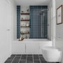 New Haven Right Hand Straight Bath with Storage and Curved Bath Screen - 1700 x 765mm