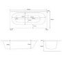 New Haven Right Hand Straight Bath with Storage and Curved Bath Screen - 1700 x 765mm