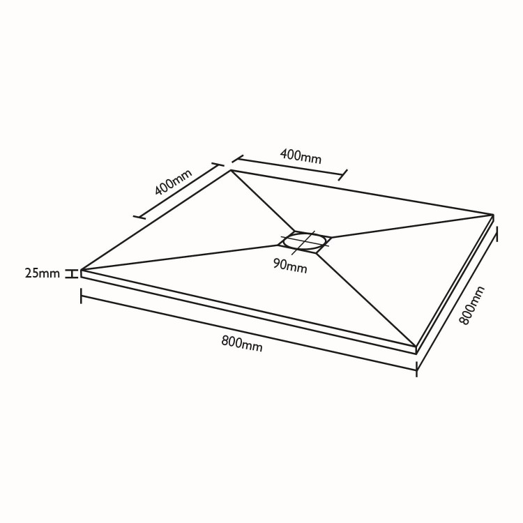 GRADE A2 - SILHOUETTE 800X800 ULTRA LOW PROFILE SQUARE TRAY