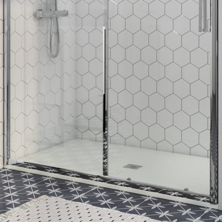 Ultra Low Profile Rectangular Shower Tray 1400 x 800mm Stone Resin - Silhouette