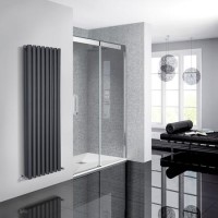 1400mm Sliding Smoked Glass Shower Door  - Neptune