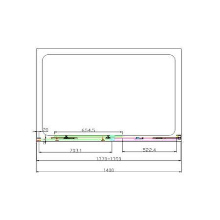 1400mm Sliding Smoked Glass Shower Door  - Neptune