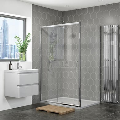 1000 x 900mm Sliding Door Shower Enclosure - Vega Range