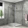 1000 x 900mm Sliding Shower Enclosure with Slim-Line Shower Tray Waste Kit Rina Riser Slide Rail Kit & Thermostatic Valve - Vega