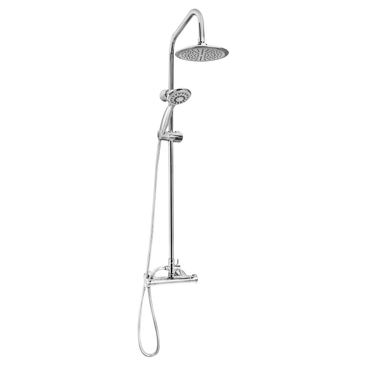 1000 x 900mm Sliding Shower Enclosure with Slim-Line Shower Tray Waste Kit Rina Riser Slide Rail Kit & Thermostatic Valve - Vega
