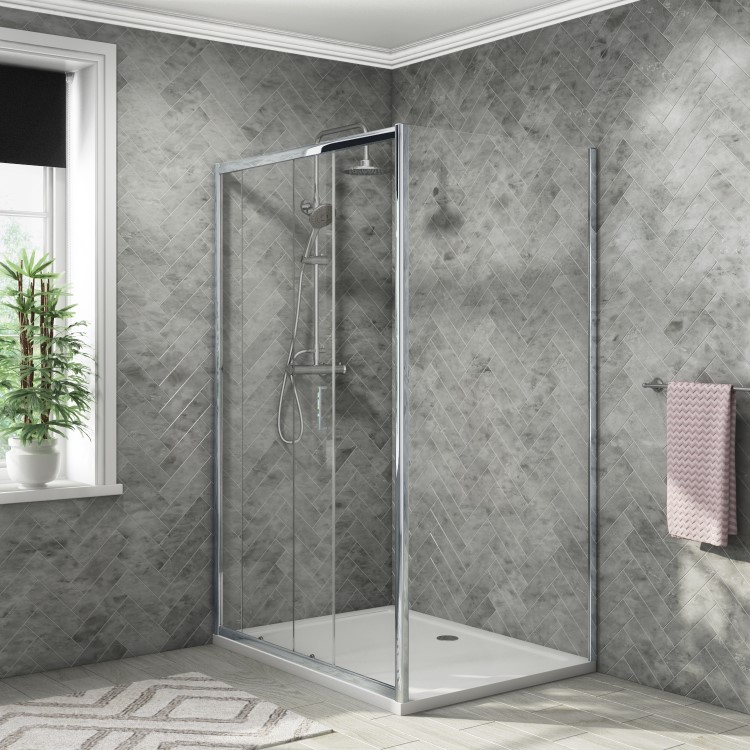 1200 x 900mm Sliding Door Shower Enclosure - Vega
