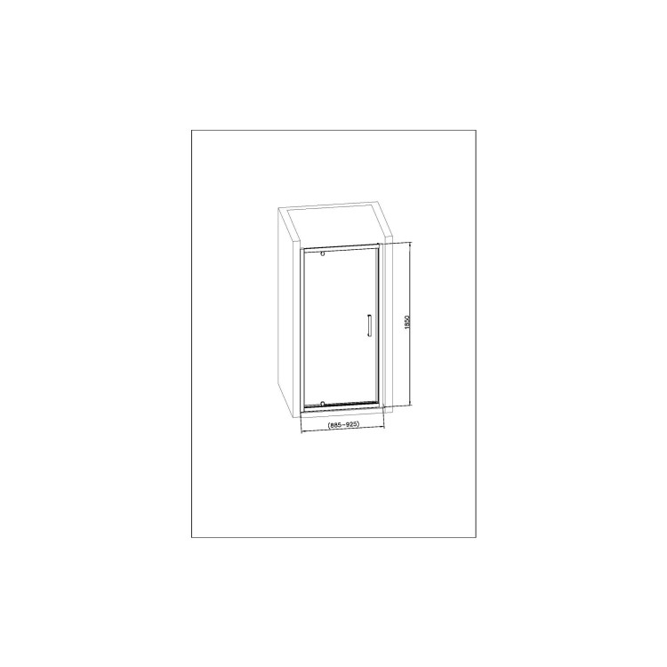800 x 900mm Rectangular Pivot Shower Enclosure - Vega