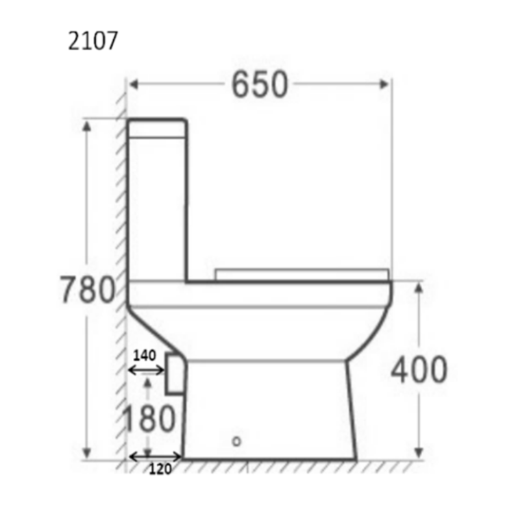 Close Coupled Toilet with Soft Close Seat - Dee