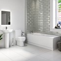 BUN/BeBa_24803/85644 1600mm Straight Bath Suite with Toilet, Basin & Panels - Alton