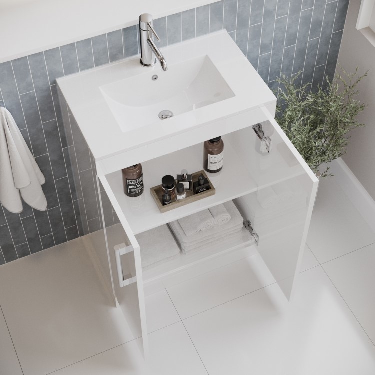 1700mm Straight Shower Bath Suite with Front Panel & White Toilet and Sink Unit - Alton