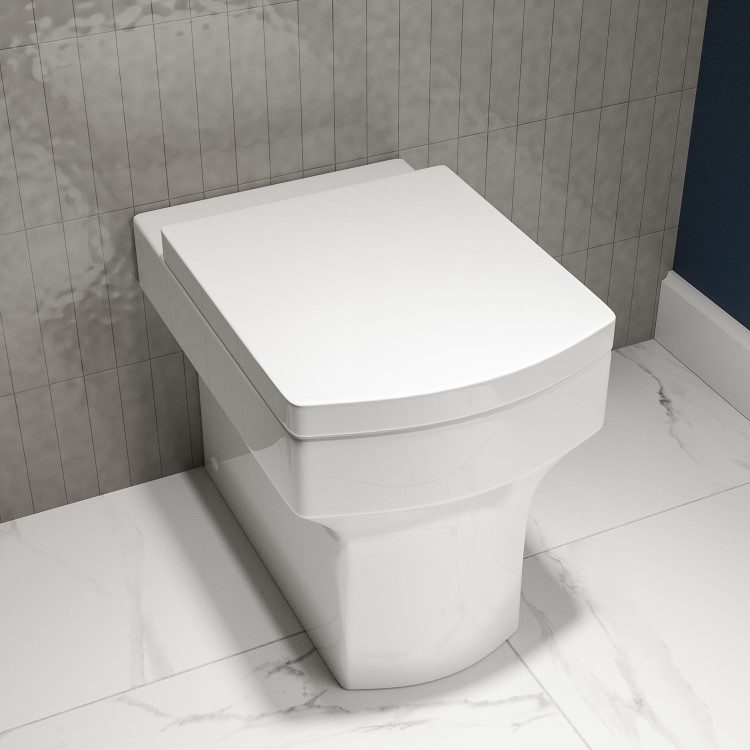1700mm Straight Shower Bath Suite with Front Panel & White Toilet and Sink Unit - Alton