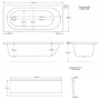 1700mm Straight Shower Bath Suite with Front Panel & White Toilet and Sink Unit - Alton