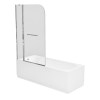 Single Ended Shower Bath with Front Panel &amp; Hinged Chrome Bath Screen with Towel Rail 1700 x 700mm - Alton