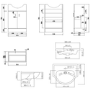 1700mm Chrome Shower Bath Suite with White Toilet & Sink Unit - Alton