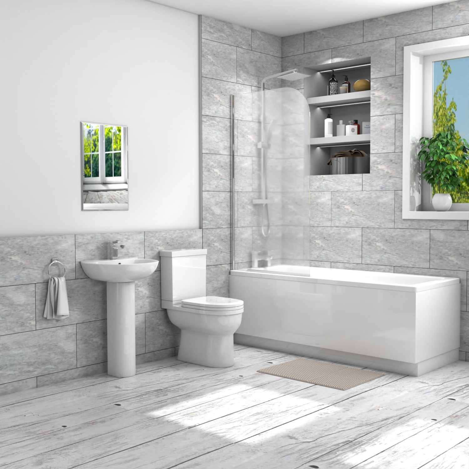 Classic Straight Bath Addison Toilet and Basin Suite