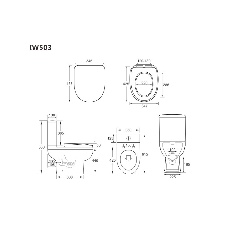 Classic Straight Bath Addison Toilet and Basin Suite
