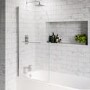Single Ended Shower Bath with Front Panel & Chrome Bath Screen with Towel Rail 1700 x 700mm - Alton