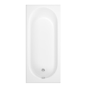 Single Ended Round Bath 1800 x 800mm with Front Panel and 1450mm Hinged Black Bath Screen - Alton