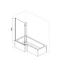 L Shape Left Hand Whirlpool Spa Shower Bath with 14 Whirlpool Jets with Front Panel & Chrome Bath Screen 1700 x 850mm - Lomax