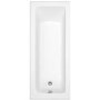 Single Ended Shower Bath with Front Panel & Hinged Chrome Bath Screen 1500 x 700mm - Rutland