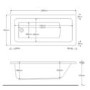 Single Ended Shower Bath with Front Panel & Hinged Chrome Bath Screen 1500 x 700mm - Rutland