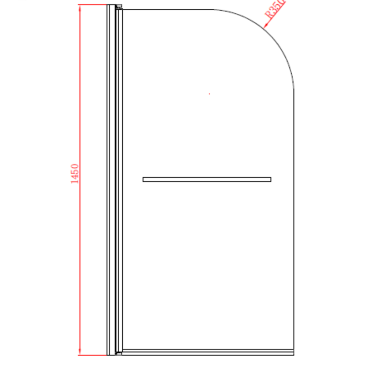 Single Ended Shower Bath with Front Panel & Black Bath Screen 1600 x 700mm - Rutland