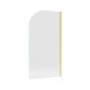 Single Ended Shower Bath with Front Panel & Brushed Brass Screen 1600 x 700mm - Rutland