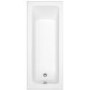 Single Ended Shower Bath with Front Panel & Hinged Chrome Bath Screen 1700 x 700mm - Rutland