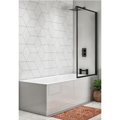 Black Framed Shower Bath Screen 1500mm - Jupiter