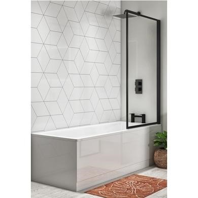 Black Framed Shower Bath Screen 1500mm - Jupiter