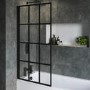 Rutland Single Ended Square Bath with Front Panel & Black Grid Screen - Left Hand 1700 x 700