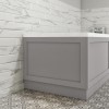 1800 Single Ended Square Bath with Matt Grey Bath Front &amp; End Panel