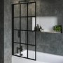 Rutland Single Ended Square Bath with Front Panel & Black Grid Screen - Left Hand 1800 x 800