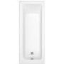 Single Ended Shower Bath with Front Panel & Black Bath Screen 1800 x 800mm - Rutland