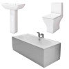 Burford Straight Shower Bath and Austin Toilet and Basin Suite