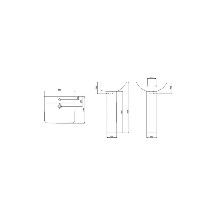 Burford Straight Shower Bath and Austin Toilet and Basin Suite